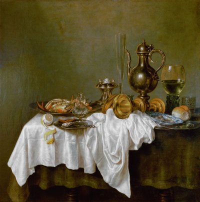 Breakfast Still Life with Crab by Willem Claesz. Heda